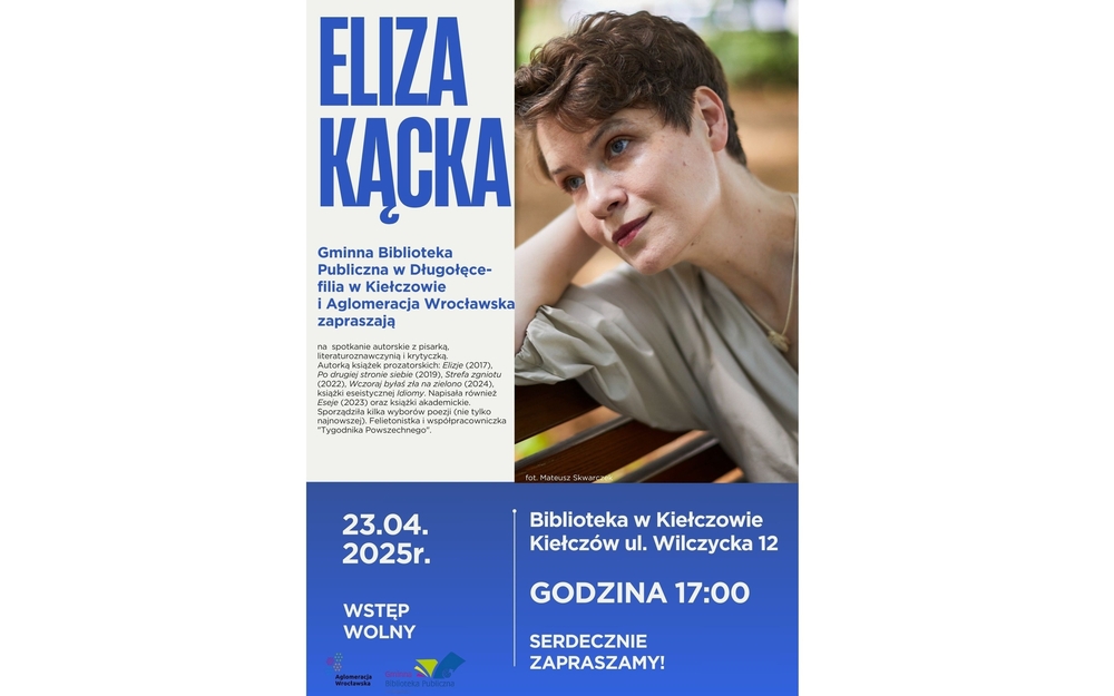 plakat zapraszający na spotkanie z elizą kącką