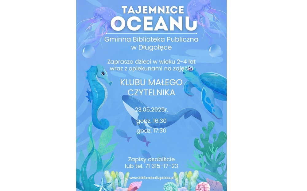 plakat z zaproszeniem na spotkanie klubu małego czytelnika