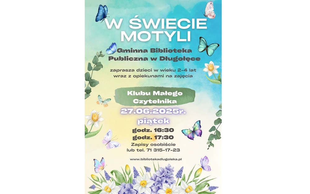 plakat zapraszający na spotkanie klubu małego czytelnika