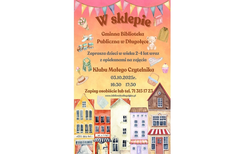 plakat zapraszający na spotkanie do klubu małego czytelnika