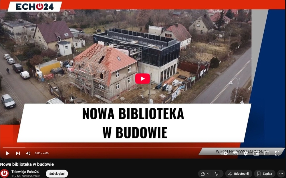 kadr z placu budowy biblioteki