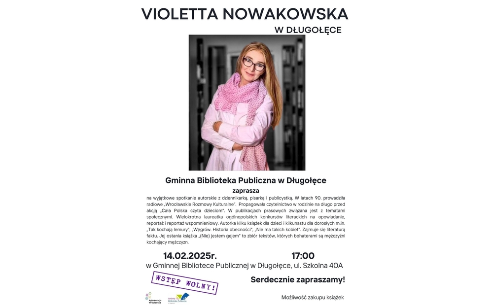 plakat zapraszający na spotkanie z autorką