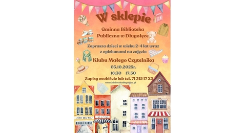 plakat zapraszający na spotkanie do klubu małego czytelnika