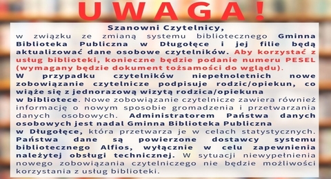 Uwaga, aktualizujemy dane osobowe czytelników
