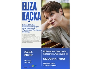 plakat zapraszający na spotkanie z elizą kącką