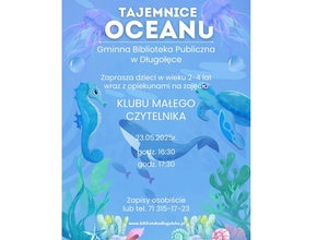 plakat z zaproszeniem na spotkanie klubu małego czytelnika