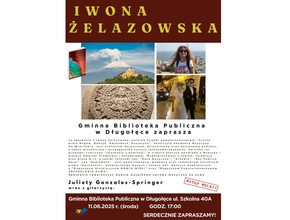 plakat prezentujący autorkę spotkania iwonę żelazowską