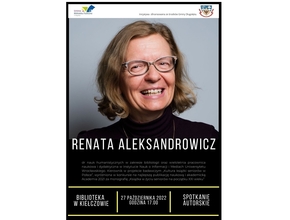 Renata Aleksandrowicz plakat zapraszający na spotkanie