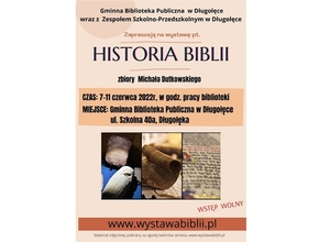 plakat informujący o wystawie historia biblii